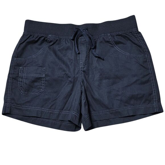 Faded Glory Lightweight Drawstring Pull on Shorts Women's Size 10 Black Comfy - Picture 1 of 4